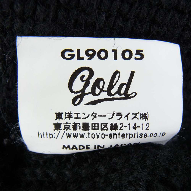 ゴールド GL90105 東洋エンタープライズ コンチョボタン エルボーパッチ ニット カーディガン ブラック系 38【中古】