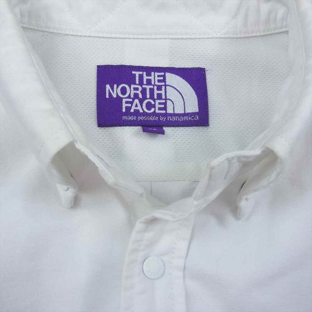 THE NORTH FACE ノースフェイス NT3118N  PURPLE LABEL Cotton Polyester OX B.D. Shirt パープル レーベル コットン ポリエステル オックス ボタン ダウン 長袖 シャツ  ホワイト系 M【中古】