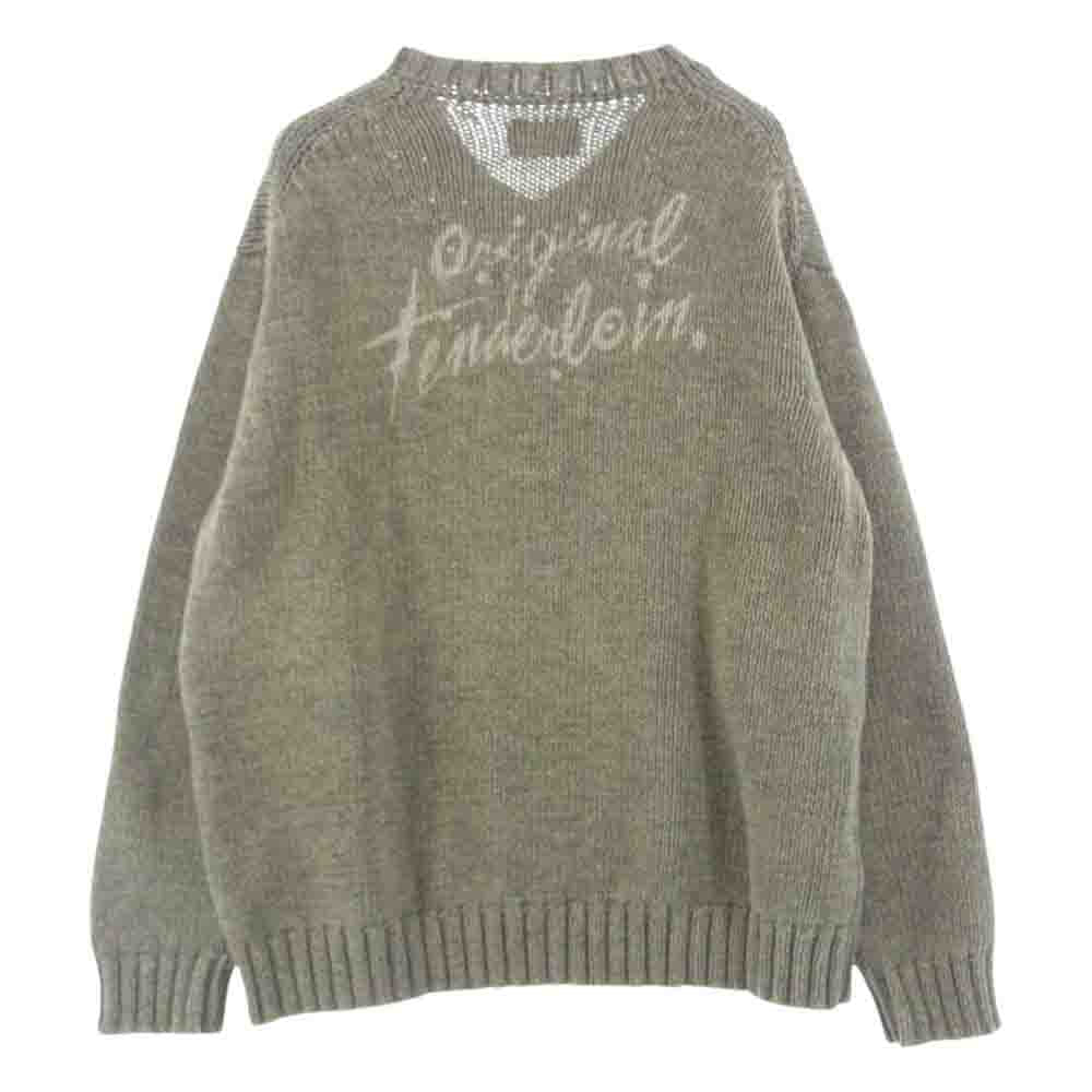 TENDERLOIN テンダーロイン 19AW V-NECK COTTON KNIT コットン ニット オリーブ系 M【中古】