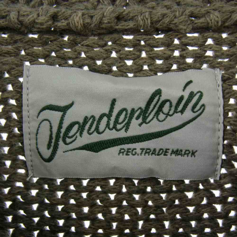 TENDERLOIN テンダーロイン 19AW V-NECK COTTON KNIT コットン ニット オリーブ系 M【中古】
