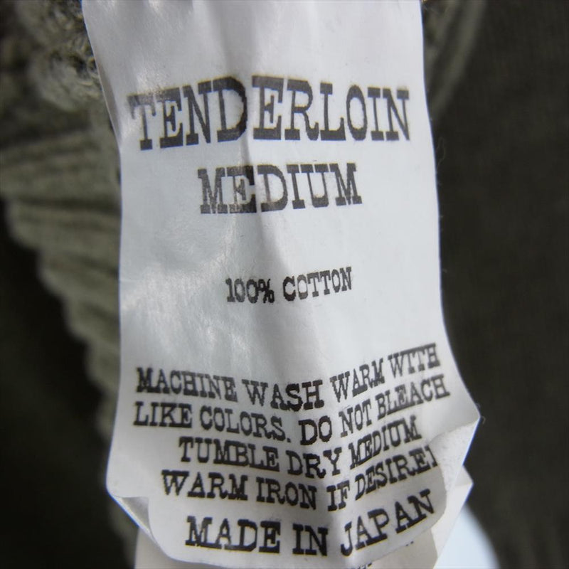 TENDERLOIN テンダーロイン 19AW V-NECK COTTON KNIT コットン ニット オリーブ系 M【中古】