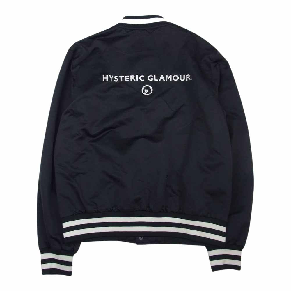 HYSTERIC GLAMOUR ヒステリックグラマー 02201AB13 Begin ロゴ サテン スタジャン ブラック系 L【中古】