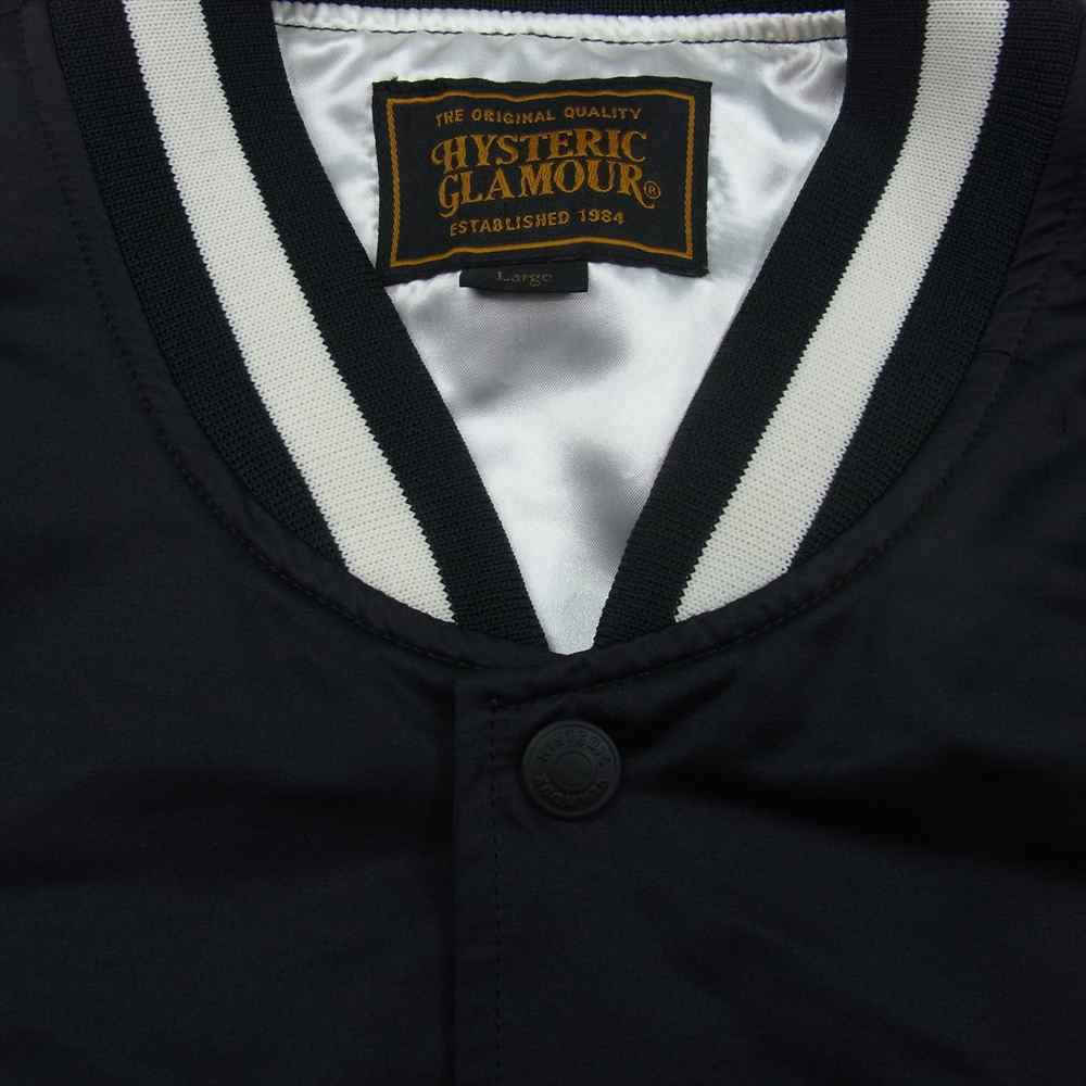 HYSTERIC GLAMOUR ヒステリックグラマー 02201AB13 Begin ロゴ サテン スタジャン ブラック系 L【中古】