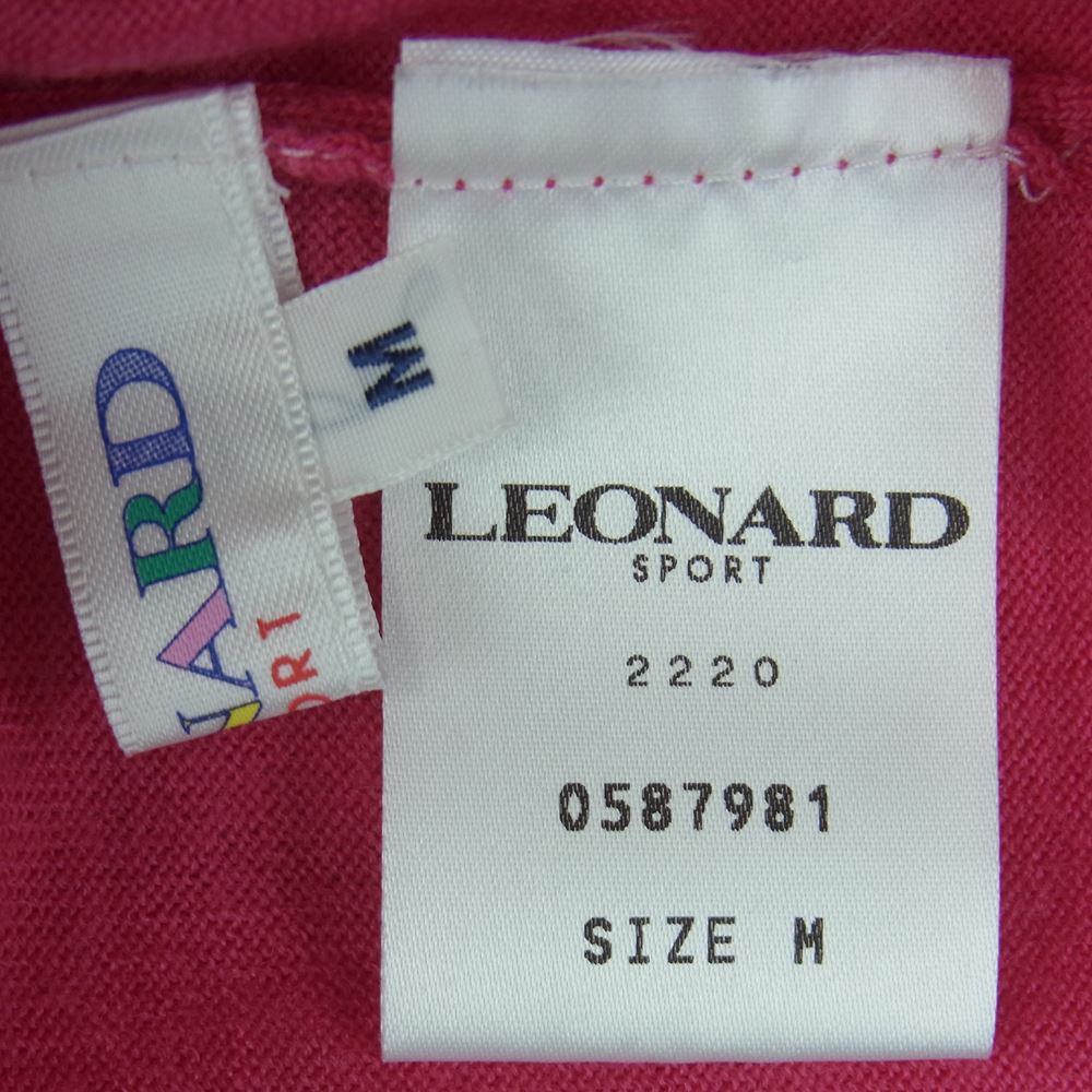 LEONARD レオナール 0587981 SPORT スポーツ ロゴ ハイネック ウール ニット セーター 日本製 ピンク系 M【中古】