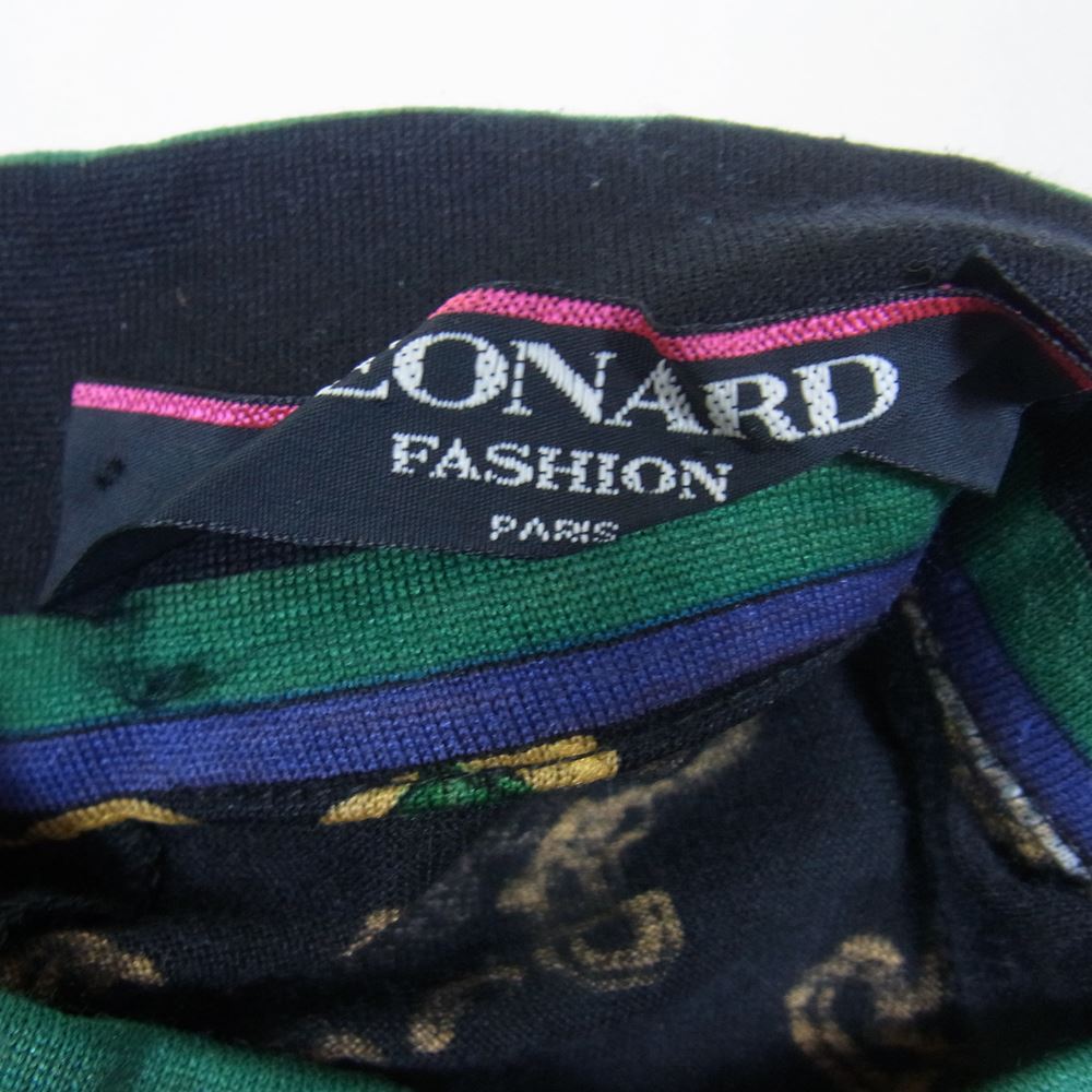LEONARD レオナール FASHION ファッション フラワージュエリー総柄 切替 ワンピース マルチカラー系 ブラック系 M【中古】