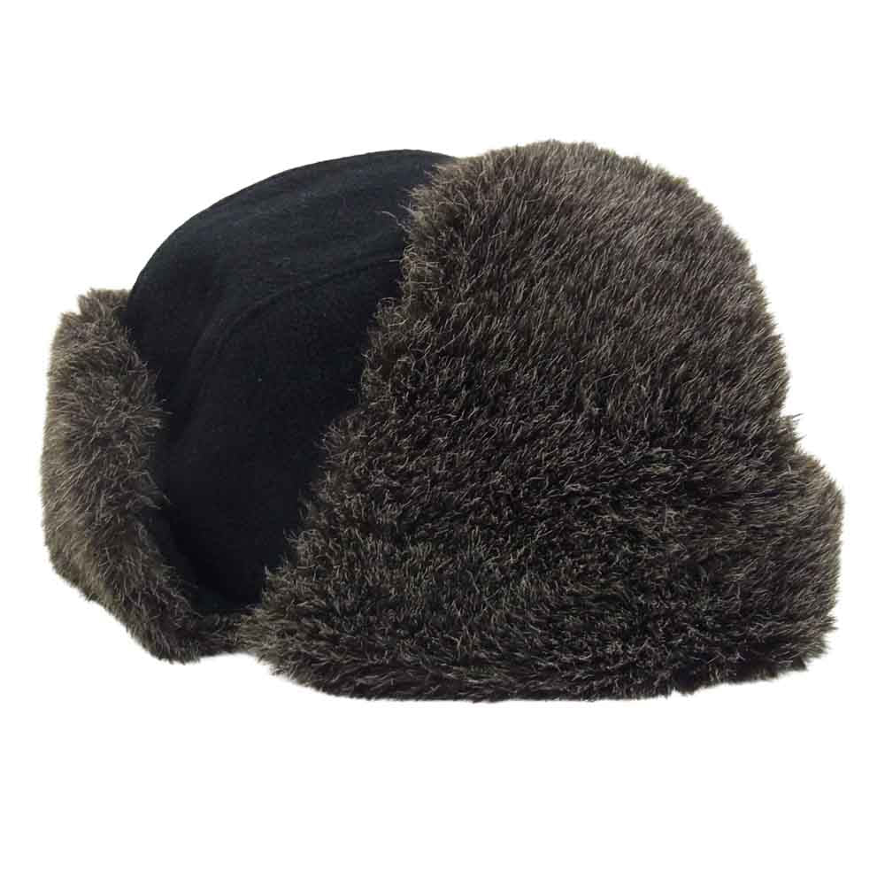 キジマタカユキ 17201-G69 Flight Cap 裏地キルティング パイロット フライトキャップ ブラック系 2【中古】