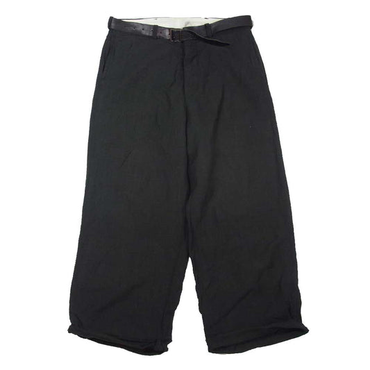 Paul Harnden ポールハーデン Belt trousers ウール リネン ベルテッド パンツ ダークブラウン系 XS【中古】
