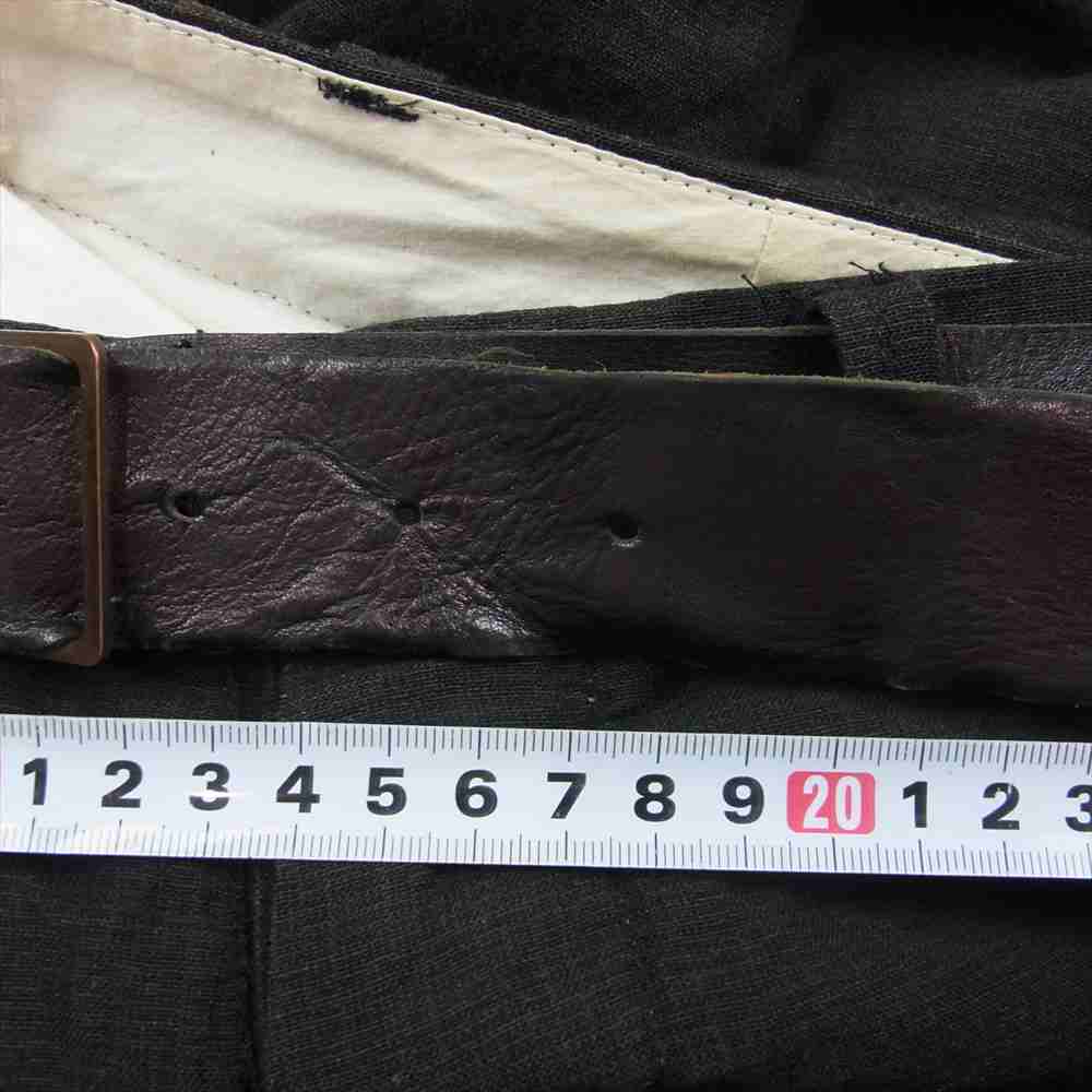 Paul Harnden ポールハーデン Belt trousers ウール リネン ベルテッド パンツ ダークブラウン系 XS【中古】