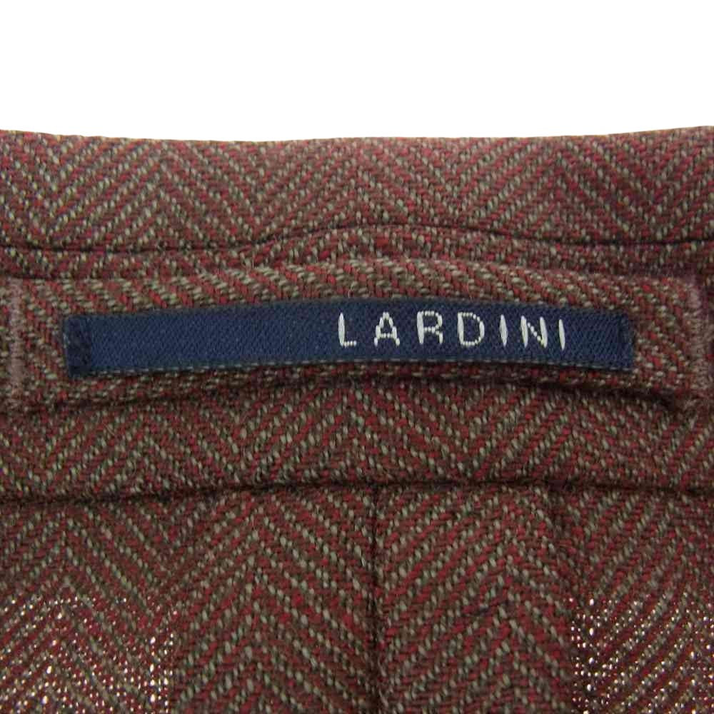 LARDINI ラルディーニ イタリア製 IMC55504 6B ダブルブレスト ウール テーラードジャケット スーツ スラックスパンツ ブラウン系 44【中古】