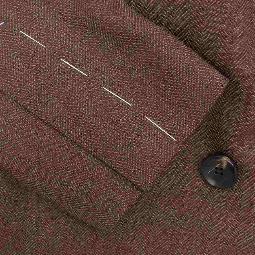 LARDINI ラルディーニ イタリア製 IMC55504 6B ダブルブレスト ウール テーラードジャケット スーツ スラックスパンツ ブラウン系 44【中古】