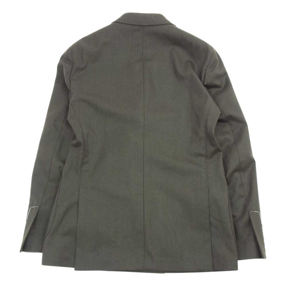 LARDINI ラルディーニ イタリア製 IMA55424 6B ダブルブレスト ウール テーラードジャケット スーツ 2タック スラックスパンツ オリーブ系 44【中古】