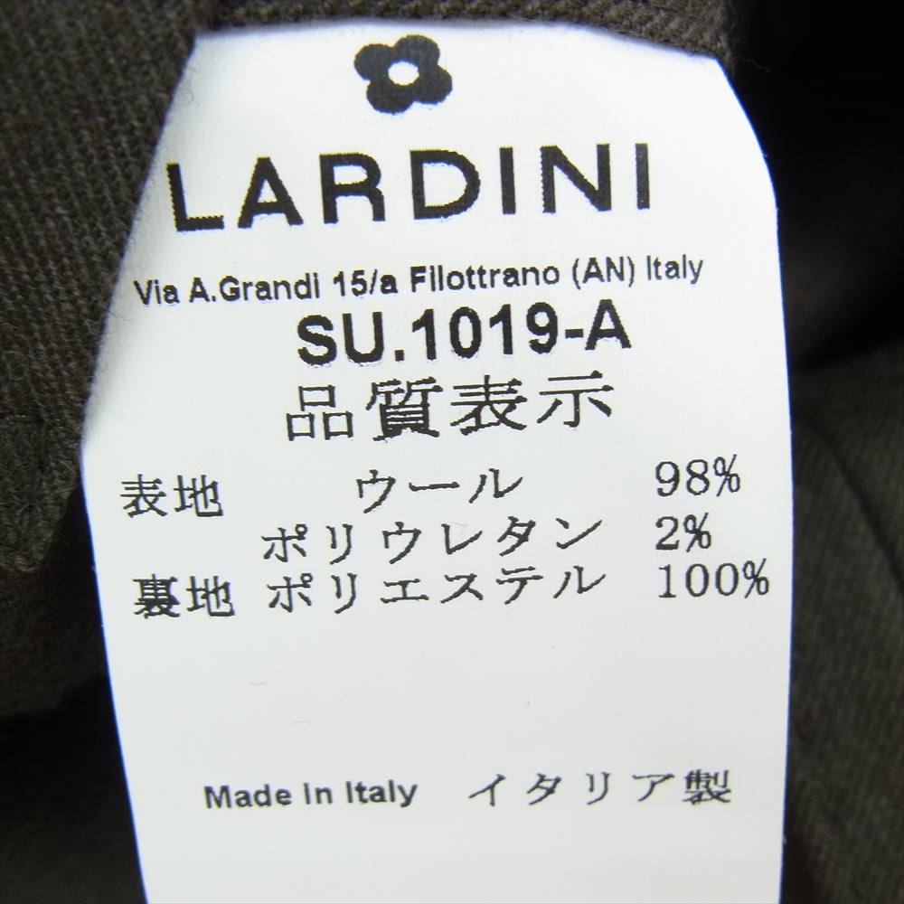 LARDINI ラルディーニ イタリア製 IMA55424 6B ダブルブレスト ウール テーラードジャケット スーツ 2タック スラックスパンツ オリーブ系 44【中古】