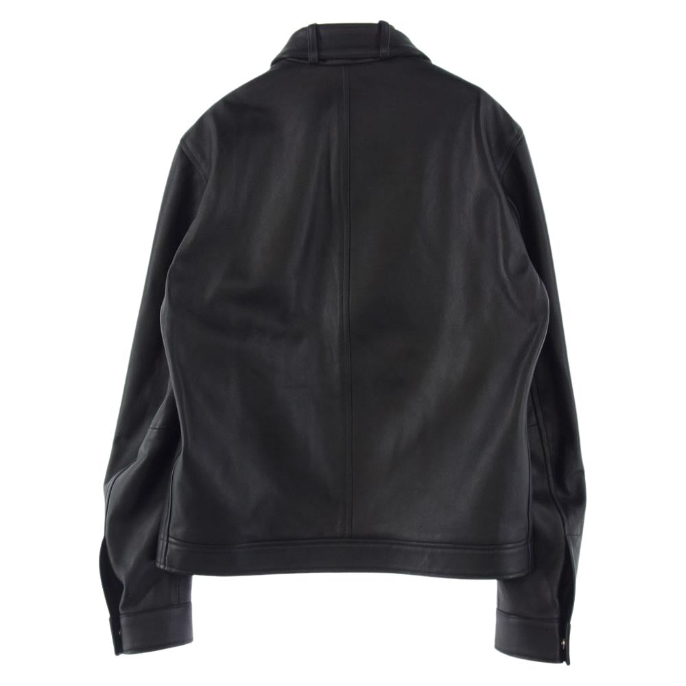 エンメティ イタリア製 VALLICO シングル レザー ライダースジャケット ブラック系 44【中古】