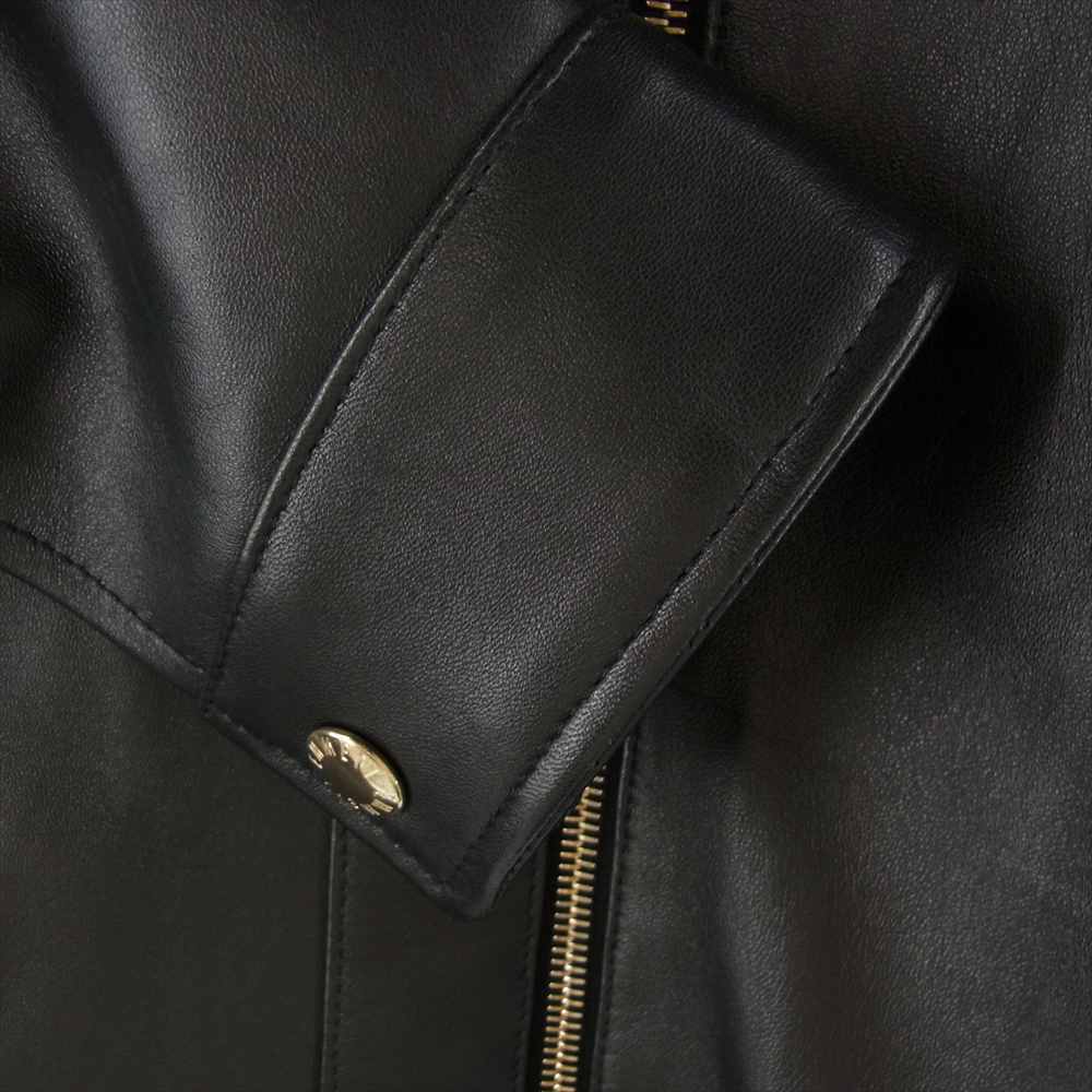 エンメティ イタリア製 VALLICO シングル レザー ライダースジャケット ブラック系 44【中古】