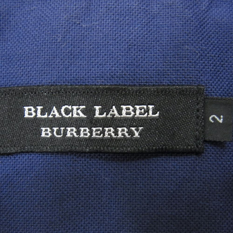 BURBERRY BLACK LABEL バーバリーブラックレーベル D1M20-119-24 国内正規品 胸ロゴ刺繍 七分丈 ブロックチェックシャツ ブルー ブルー系 2【中古】