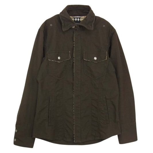 BURBERRY BLACK LABEL バーバリーブラックレーベル BMP26-220-58 国内正規品 ミリタリー ジャケット ブラウン系 ダークブラウン系 M【中古】