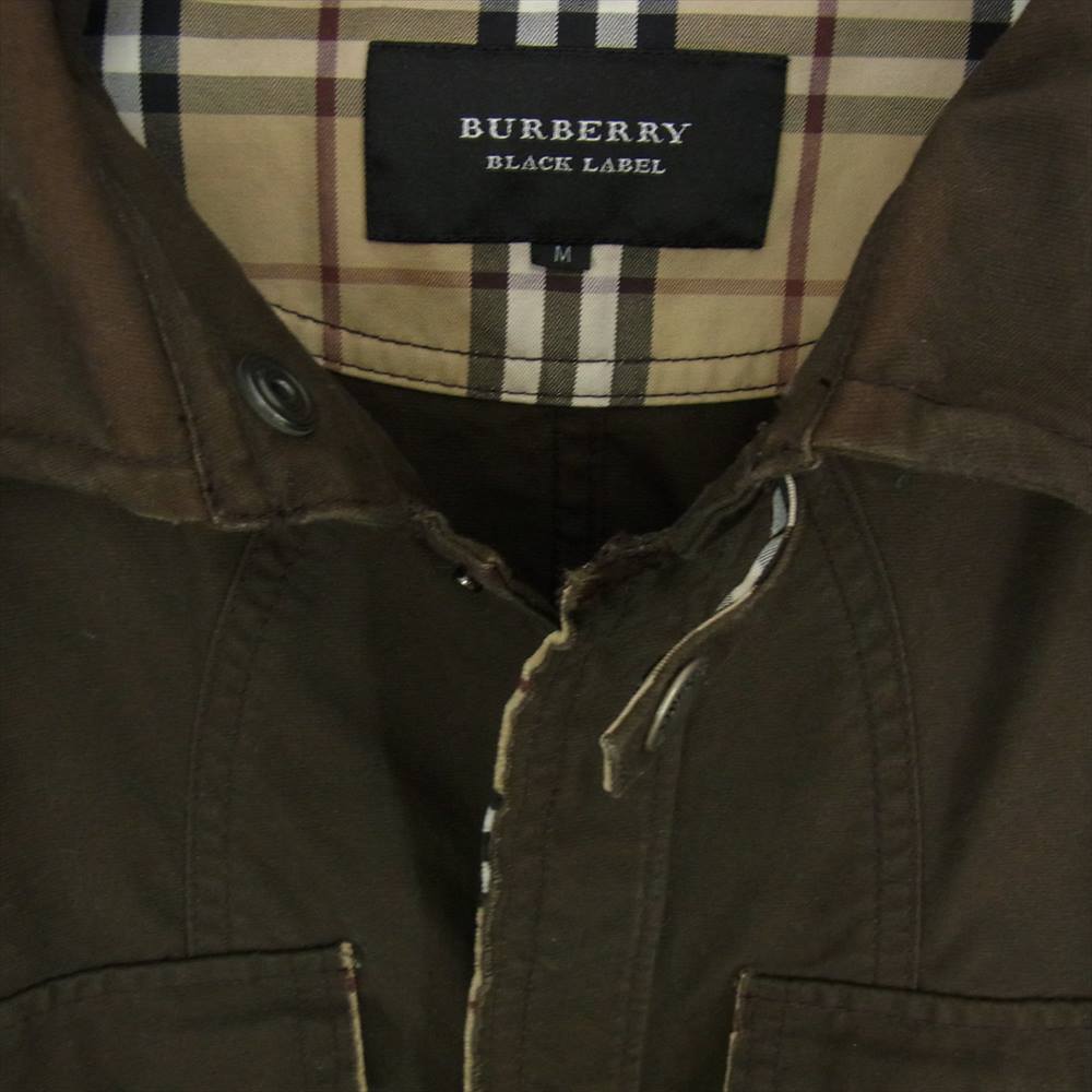 BURBERRY BLACK LABEL バーバリーブラックレーベル BMP26-220-58 国内正規品 ミリタリー ジャケット ブラウン系 ダークブラウン系 M【中古】