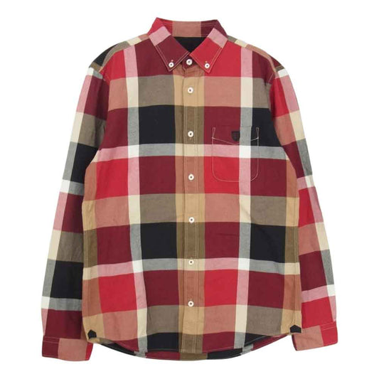 クレストブリッジブラックレーベル 長袖 ボタンダウン チェックシャツ マルチカラー系 レッド系 M【中古】