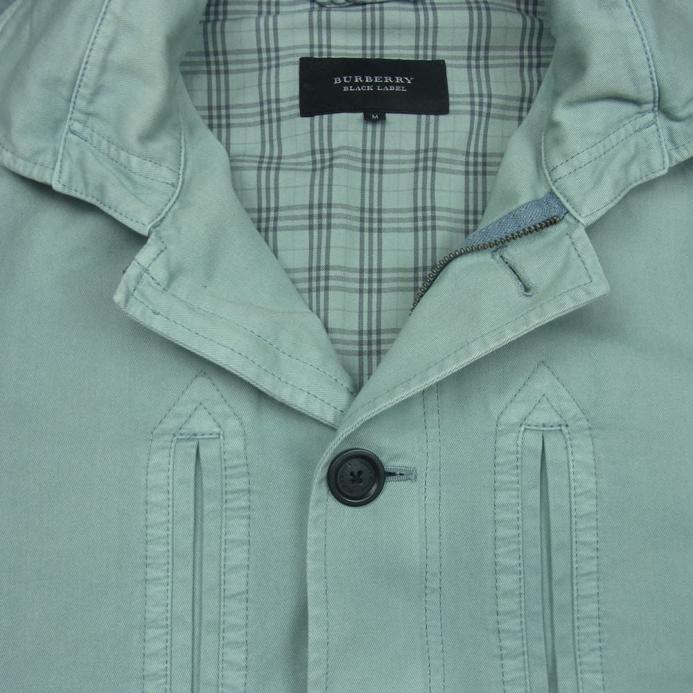 BURBERRY BLACK LABEL バーバリーブラックレーベル D1F09-108-24 国内正規品 ジップ パーカー ジャケット ライトブルー系 M【中古】