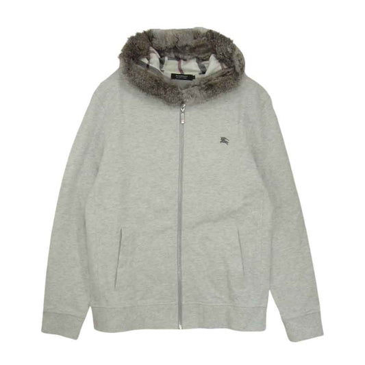 BURBERRY BLACK LABEL バーバリーブラックレーベル BMV72-117-03 国内正規品 ファー付きフード ジップパーカー オフホワイト系 2【中古】