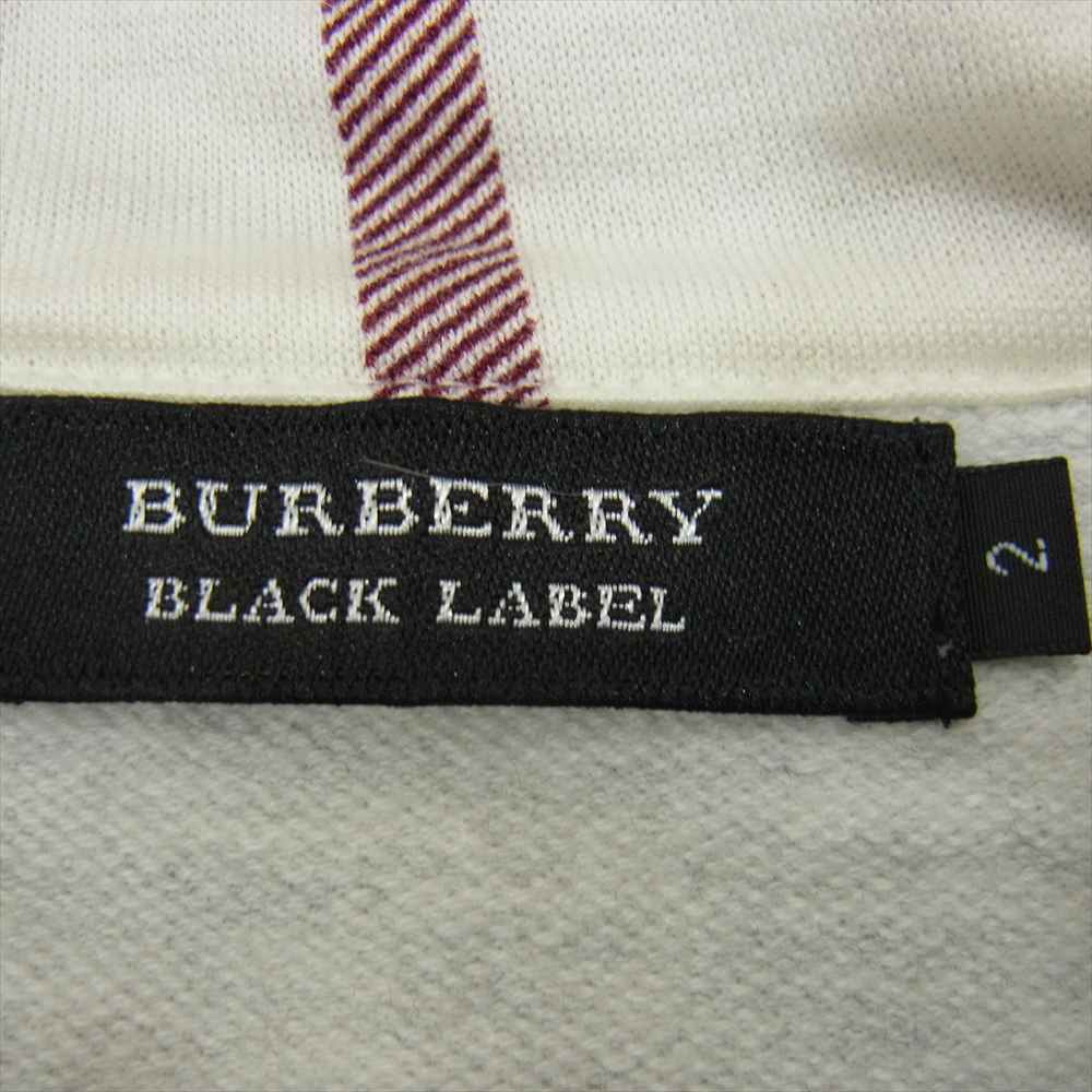 BURBERRY BLACK LABEL バーバリーブラックレーベル BMV72-117-03 国内正規品 ファー付きフード ジップパーカー オフホワイト系 2【中古】