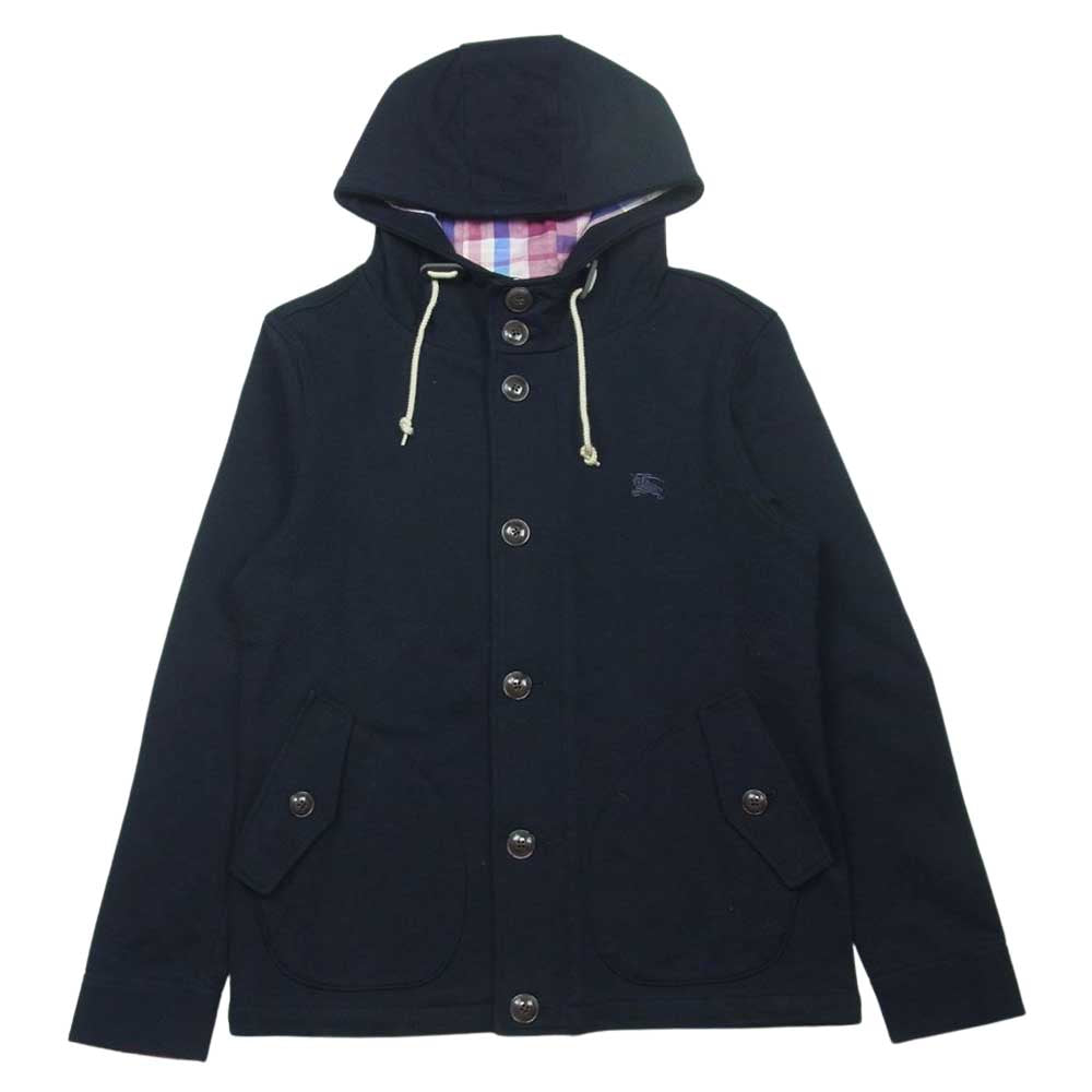 BURBERRY BLACK LABEL バーバリーブラックレーベル D1P20-429-29 国内正規品 胸ホース刺繍 フード付き 裏地チェック ジャケット ダークネイビー系 2【中古】