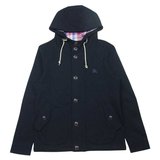 BURBERRY BLACK LABEL バーバリーブラックレーベル D1P20-429-29 国内正規品 胸ホース刺繍 フード付き 裏地チェック ジャケット ダークネイビー系 2【中古】
