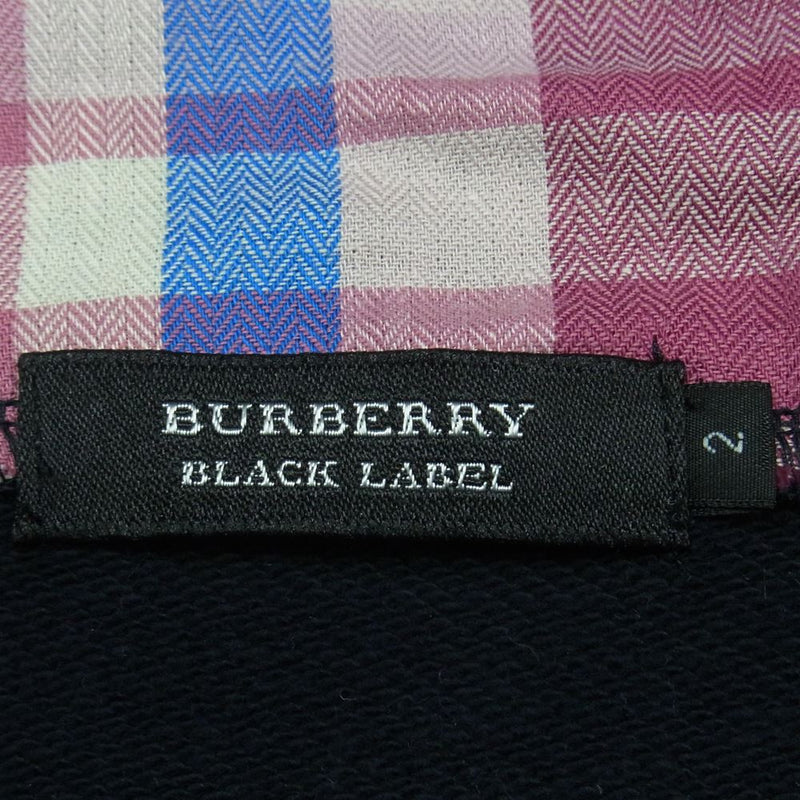 BURBERRY BLACK LABEL バーバリーブラックレーベル D1P20-429-29 国内正規品 胸ホース刺繍 フード付き 裏地チェック ジャケット ダークネイビー系 2【中古】