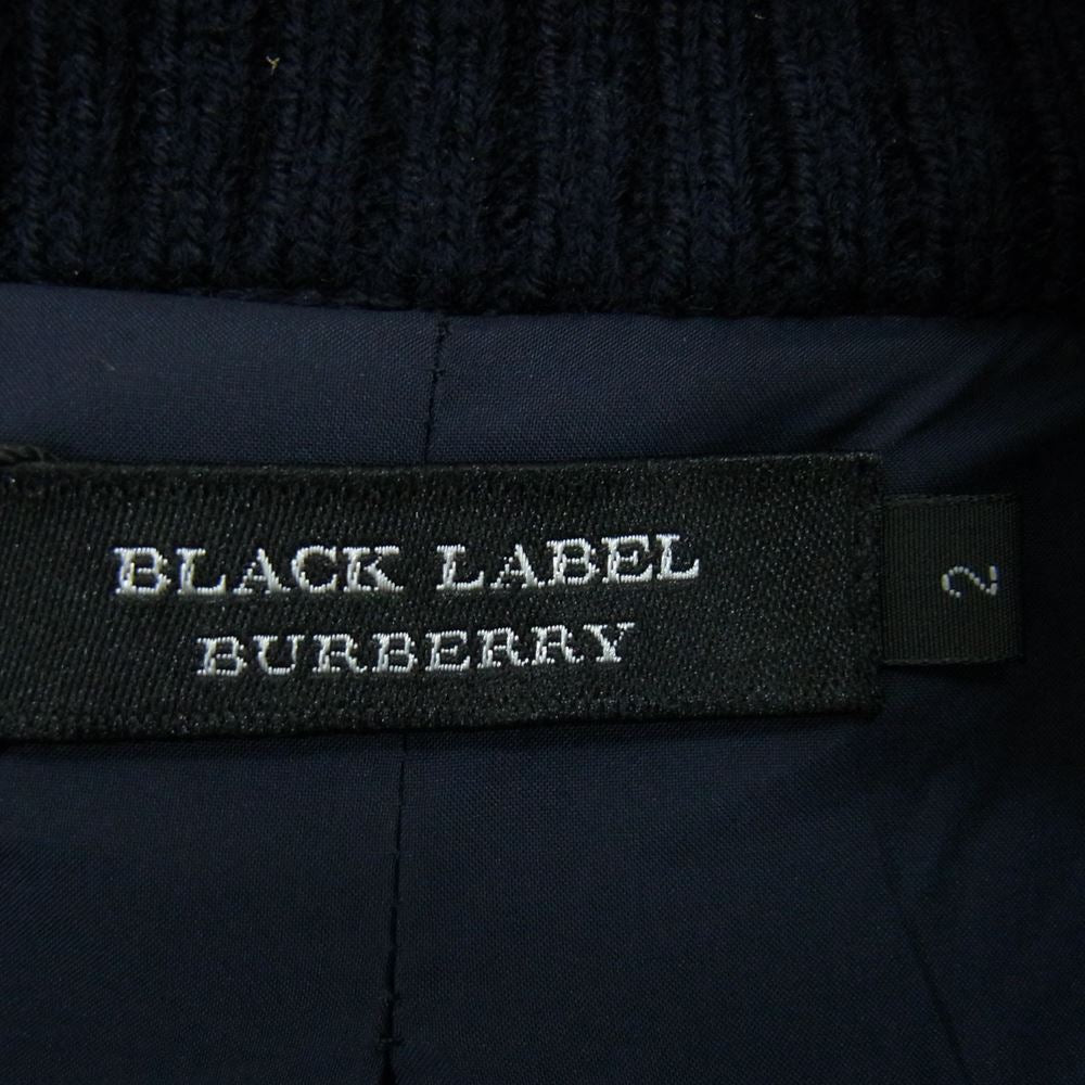 BURBERRY BLACK LABEL バーバリーブラックレーベル D1N06-805-29 国内正規品 ニット切替 ウール スタジャン ネイビー系 2【新古品】【未使用】【中古】
