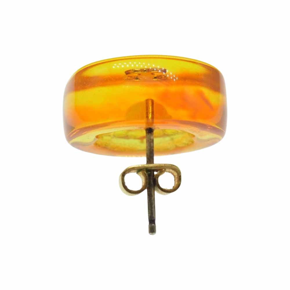 CHANEL シャネル ピアス カメリア ココマーク ピアス オレンジ系【中古】