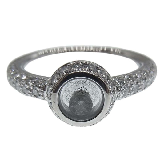 ショパール 【新品仕上げ済】18KWG 750WG ホワイトゴールド ハッピー ダイヤモンド リング シルバー系【極上美品】【中古】