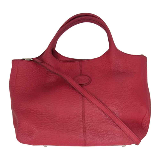 TOD’S トッズ レザー トートバッグ ハンドバッグ ショルダーバッグ レッド系【中古】