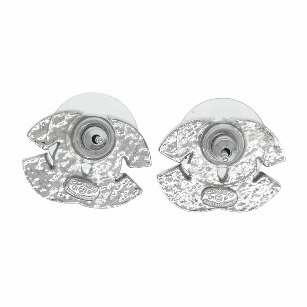 CHANEL シャネル 01P ピアス ココマーク ビジュー シルバー系【中古】