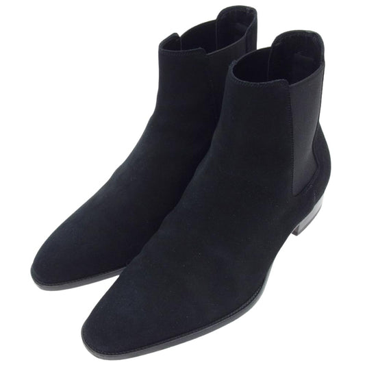SAINT LAURENT サンローラン 443208 Wyatt Chelsea Boots ワイアット チェルシー サイドゴア ブーツ ブラック系 42【中古】