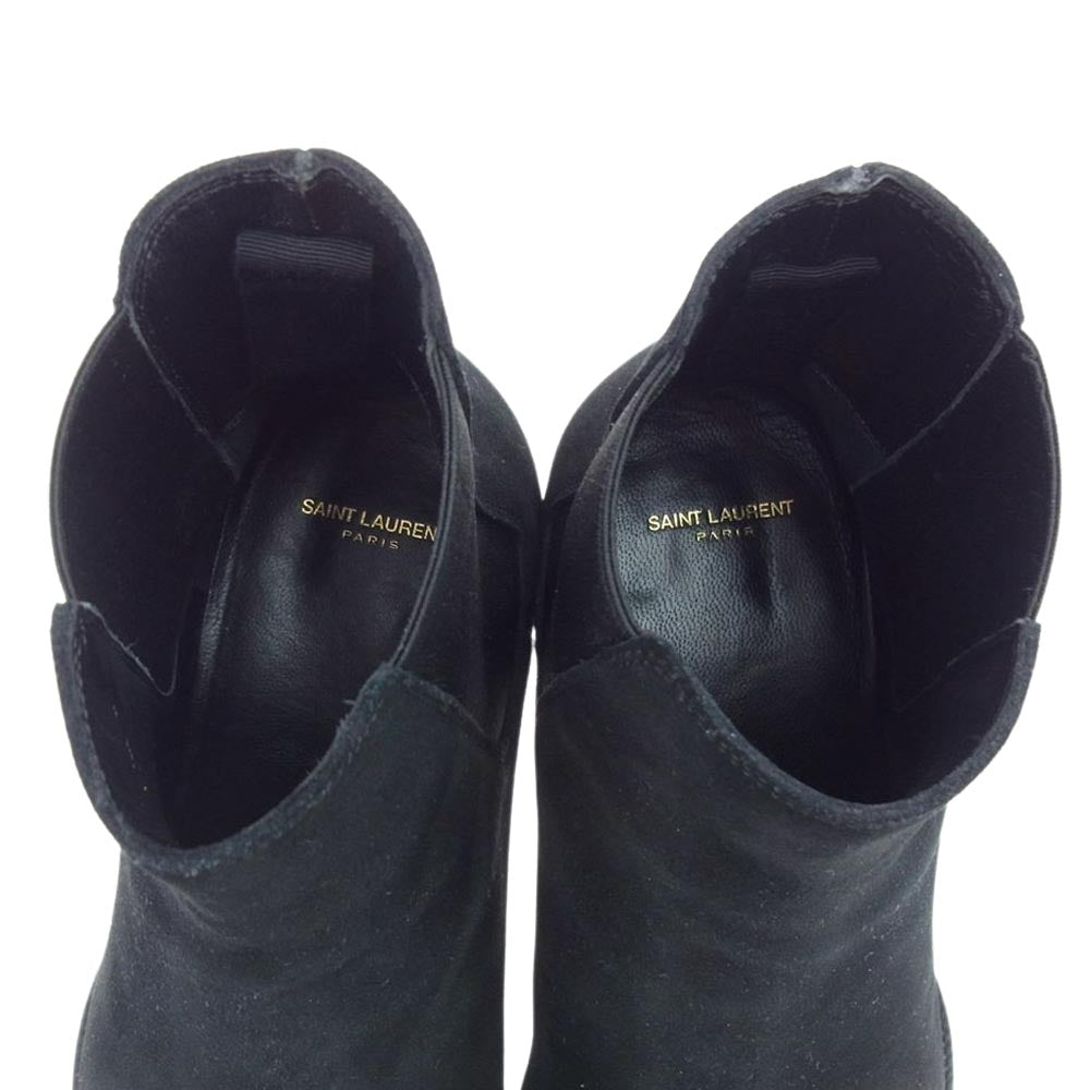 SAINT LAURENT サンローラン 443208 Wyatt Chelsea Boots ワイアット チェルシー サイドゴア ブーツ ブラック系 42【中古】