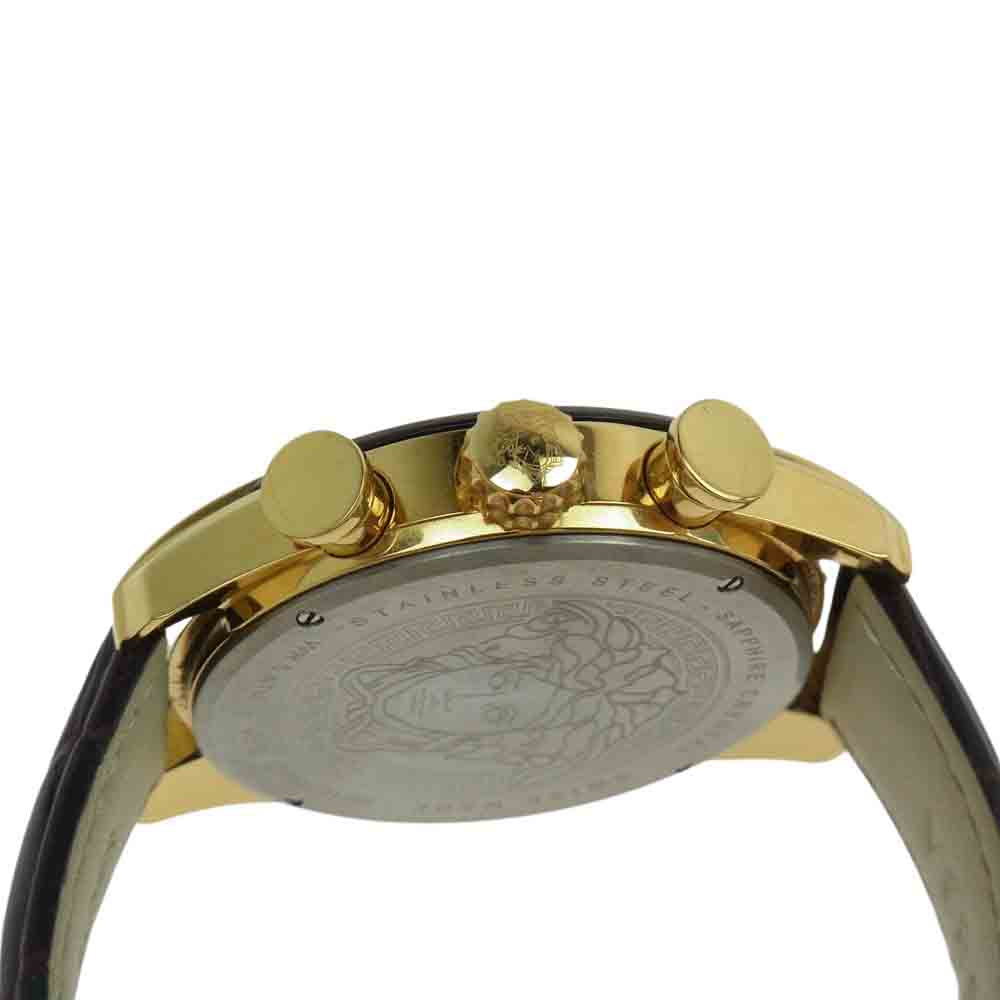 VERSACE ヴェルサーチ VEDB00318 V-RAY クロノグラフ クォーツ 腕時計 ブラック系 ゴールド系【中古】