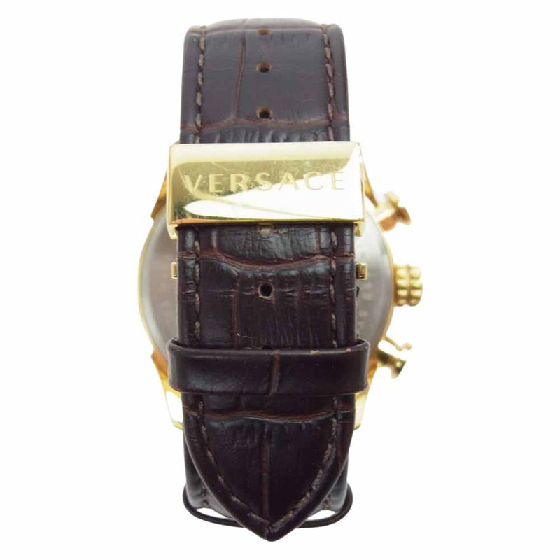 VERSACE ヴェルサーチ VEDB00318 V-RAY クロノグラフ クォーツ 腕時計 ブラック系 ゴールド系【中古】