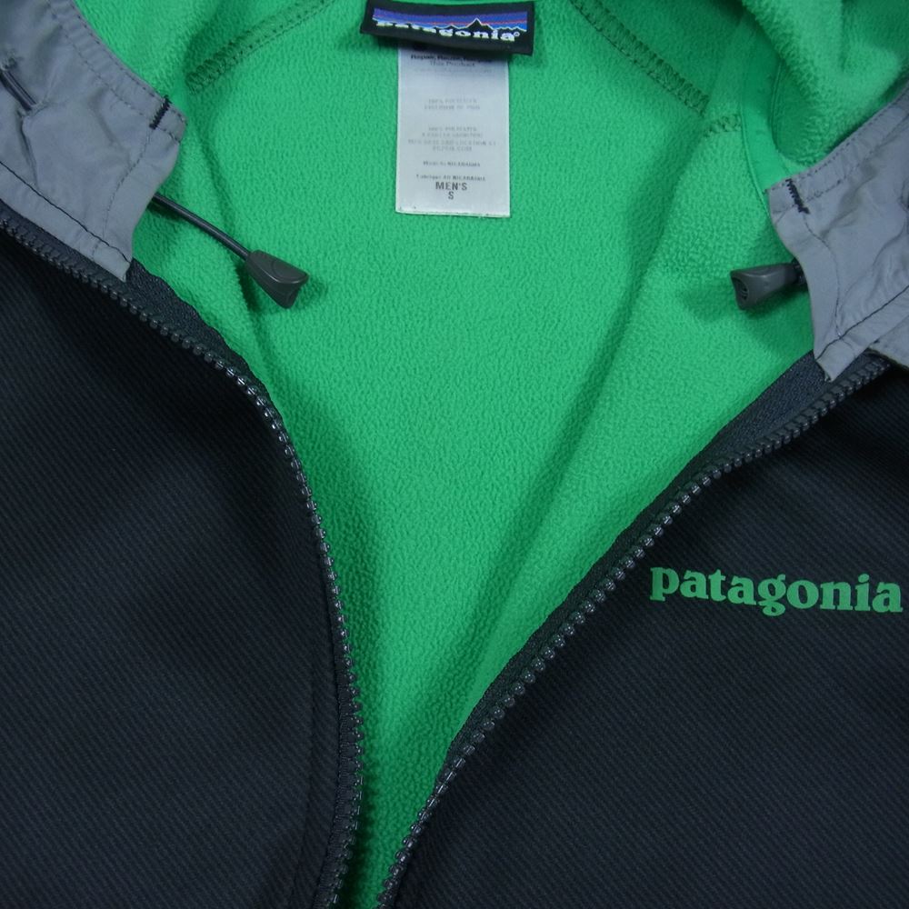 patagonia パタゴニア 12AW 29831 12年製 Slopestyle Fullzip Hoody スロープスタイル フルジップ フーディ ストレッチ フリース ジャケット ブラック系 グリーン系 S【中古】