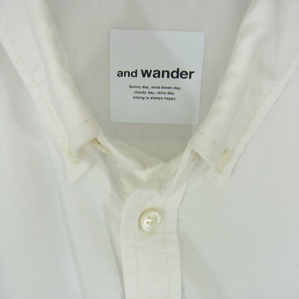 and wander アンドワンダー aw-ft907-81 dry ox shirt ドライオックス シャツ ホワイト系【中古】