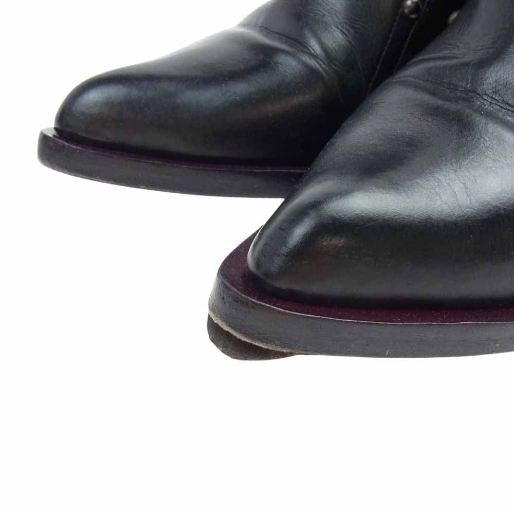 JIL SANDER ジルサンダー イタリア製 レザー ベルトストラップ ヒール ショートブーツ ブラック系 35 1/2【中古】