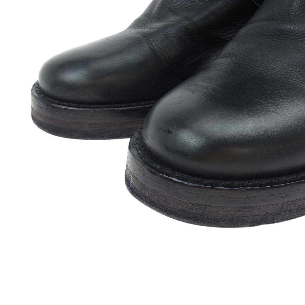 ANN DEMEULEMEESTER アンドゥムルメステール 125-2806 イタリア製 レザー ベルトストラップ ロングブーツ  ブラック系 36【中古】