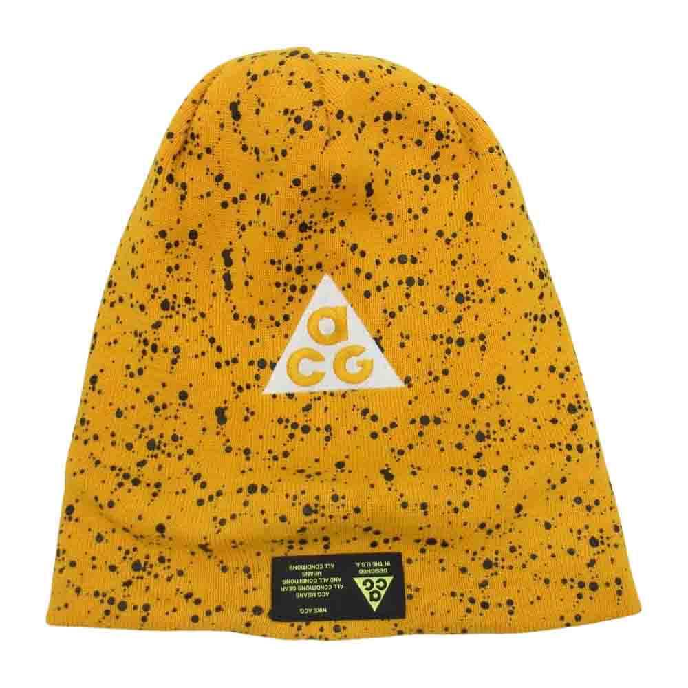 NIKE ナイキ AV4774-010 ACG Beanie A14 ビーニー キャップ イエロー系【美品】【中古】