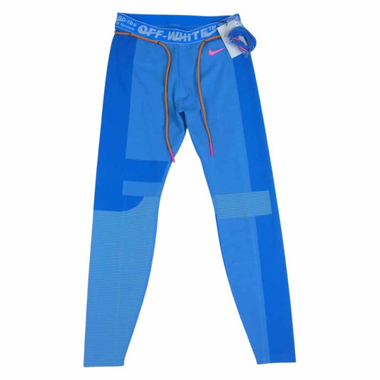 NIKE ナイキ BV8043-406 × Off-White オフ ホワイト Easy Run Tight イージー ラン タイツ パンツ ブルー系 L【美品】【中古】