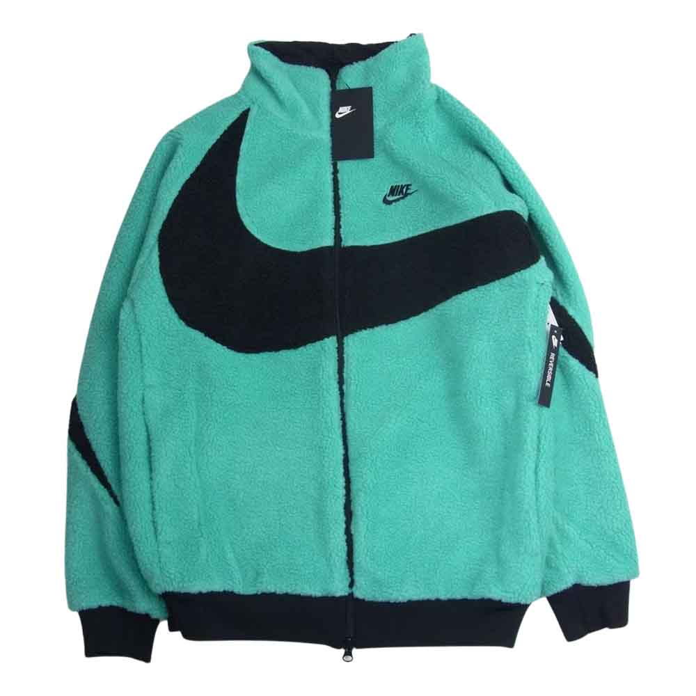 NIKE ナイキ BQ6546-301 NIKELAB Reversible Big Swoosh Boa Jacket リバーシブル ビッグ スウッシュ ボア ジャケット ブラック系 グリーン系 S【新古品】【未使用】【中古】