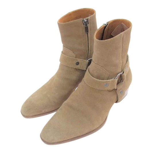 SAINT LAURENT サンローラン 496880 D5X00 WYATT40 HARNESS BOOTS ワイアット ハーネスブーツ オリーブ系 43【中古】