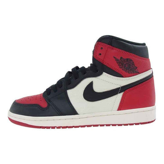 NIKE ナイキ 555088-610 AIR JORDAN 1 RETRO HIGH OG BRED TOE エアジョーダン レトロ ハイ ブレッド トゥ レッド系 ブラック系 ホワイト系 27cm【中古】