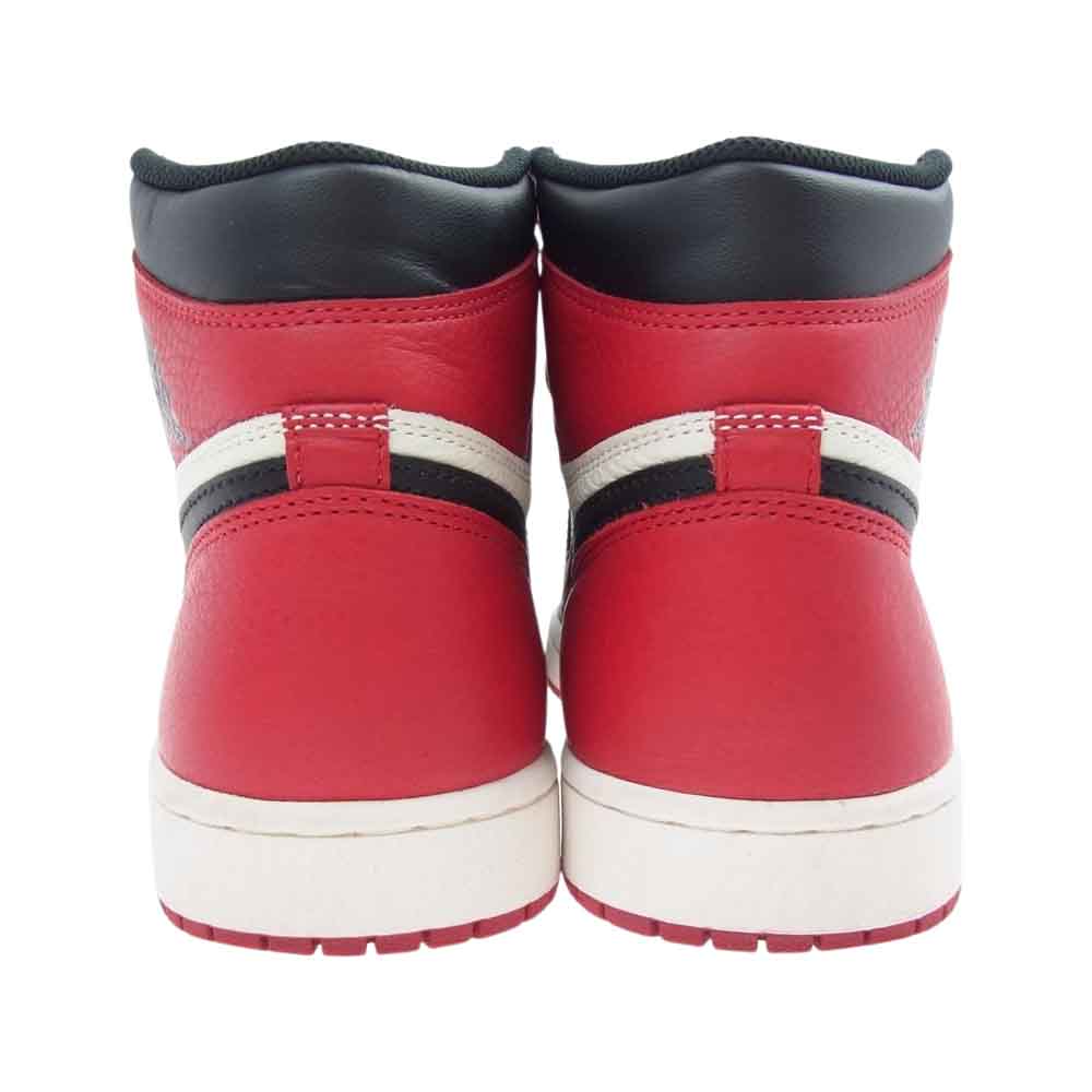 NIKE ナイキ 555088-610 AIR JORDAN 1 RETRO HIGH OG BRED TOE エアジョーダン レトロ ハイ ブレッド トゥ レッド系 ブラック系 ホワイト系 27cm【中古】