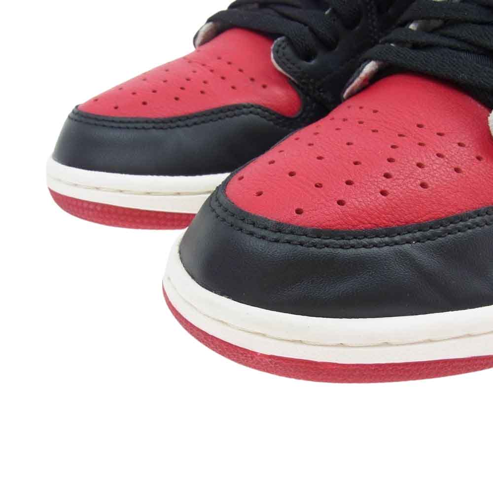 NIKE ナイキ 555088-610 AIR JORDAN 1 RETRO HIGH OG BRED TOE エアジョーダン レトロ ハイ ブレッド トゥ レッド系 ブラック系 ホワイト系 27cm【中古】