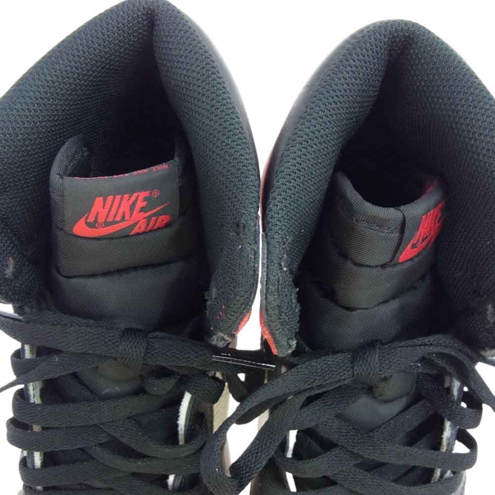 NIKE ナイキ 555088-610 AIR JORDAN 1 RETRO HIGH OG BRED TOE エアジョーダン レトロ ハイ ブレッド トゥ レッド系 ブラック系 ホワイト系 27cm【中古】
