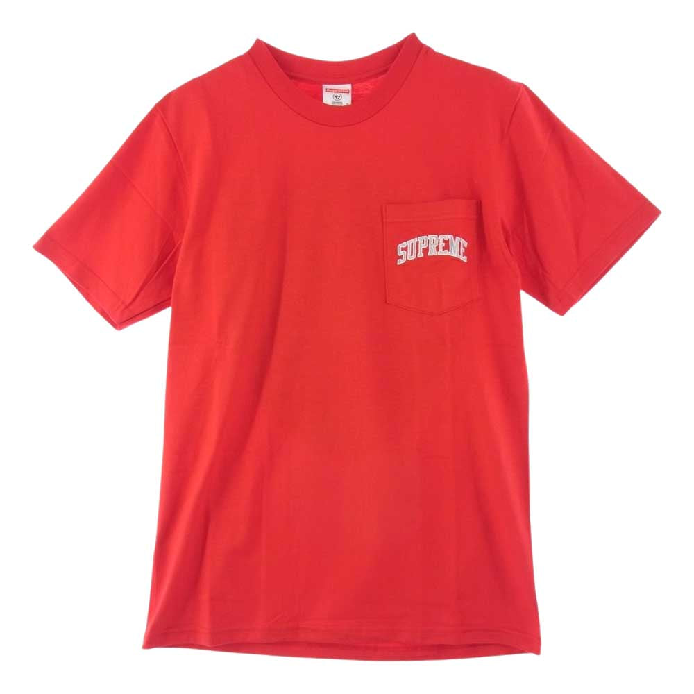 Supreme シュプリーム 19SS NFL × Raiders × '47 Pocket Tee レイダース プリント ロゴ刺繍 半袖 Tシャツ レッド系 S【新古品】【未使用】【中古】